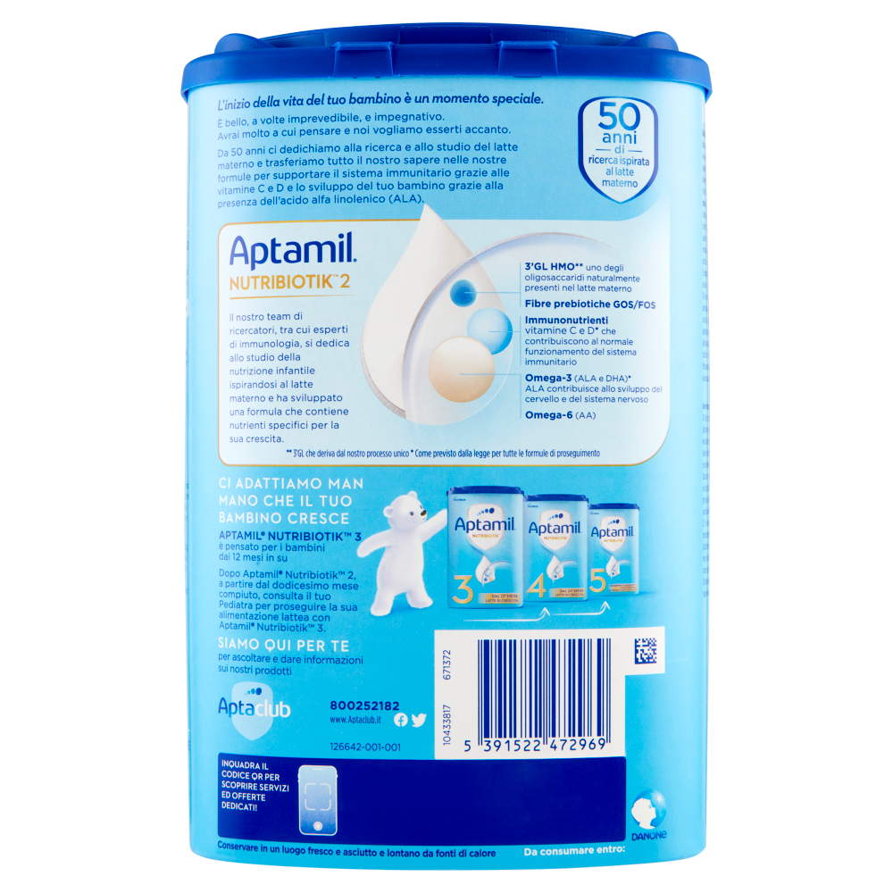 Aptamil Nutribiotik 2 Latte di Proseguimento 800 g