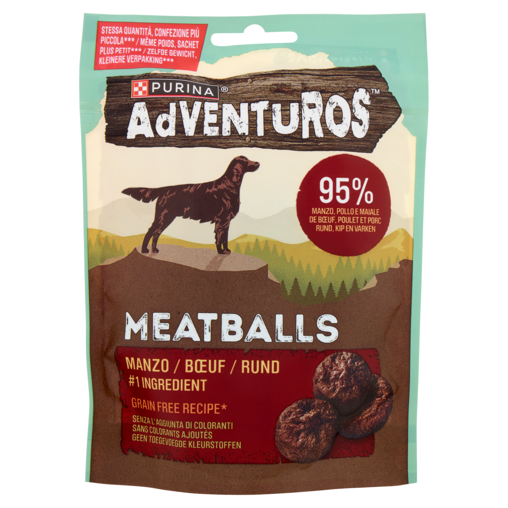 PURINA ADVENTUROS Meatballs Manzo, Pollo e Maiale 70 g