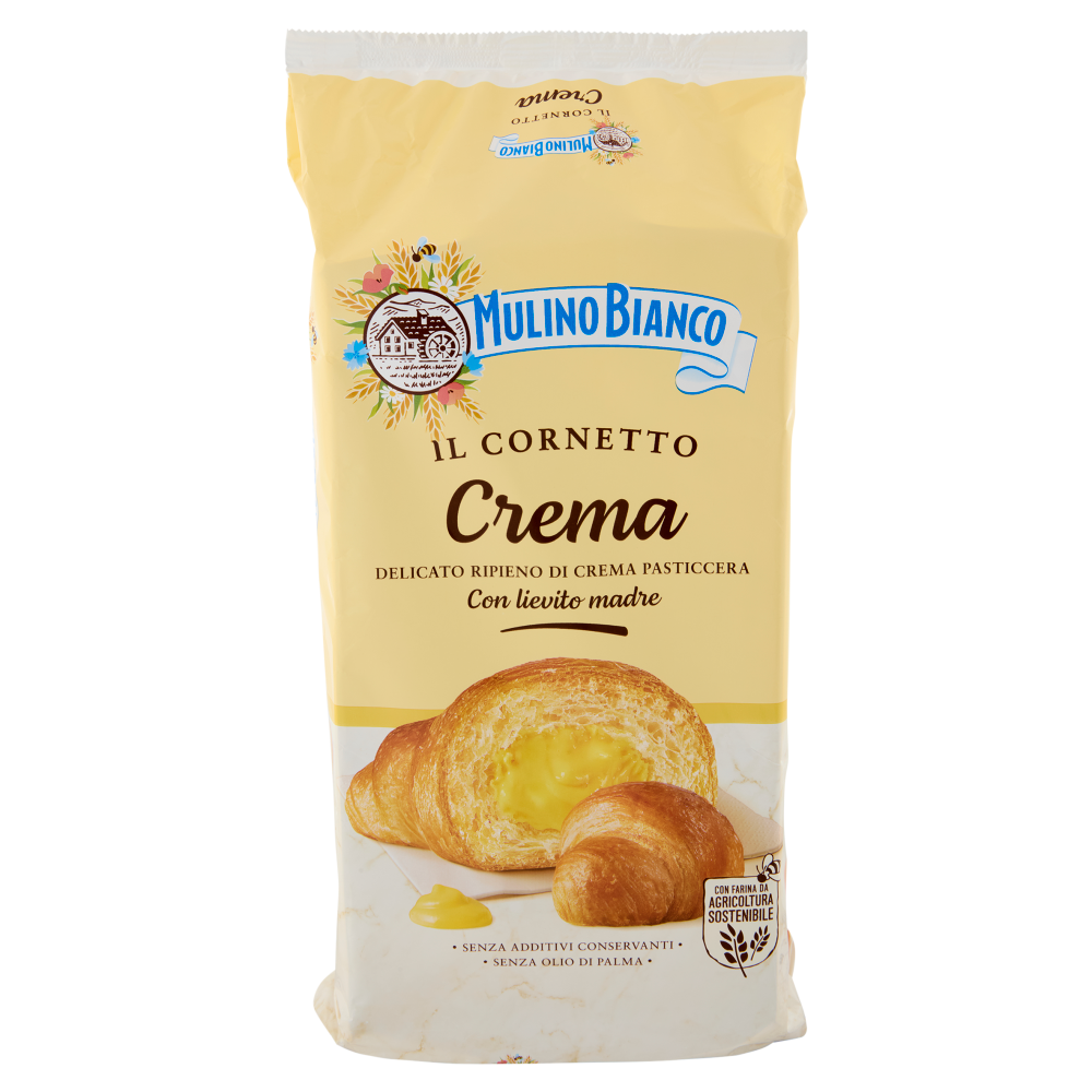 Mulino Bianco Cornetti Crema Merenda senza Additivi Conservanti 6 pezzi 300g