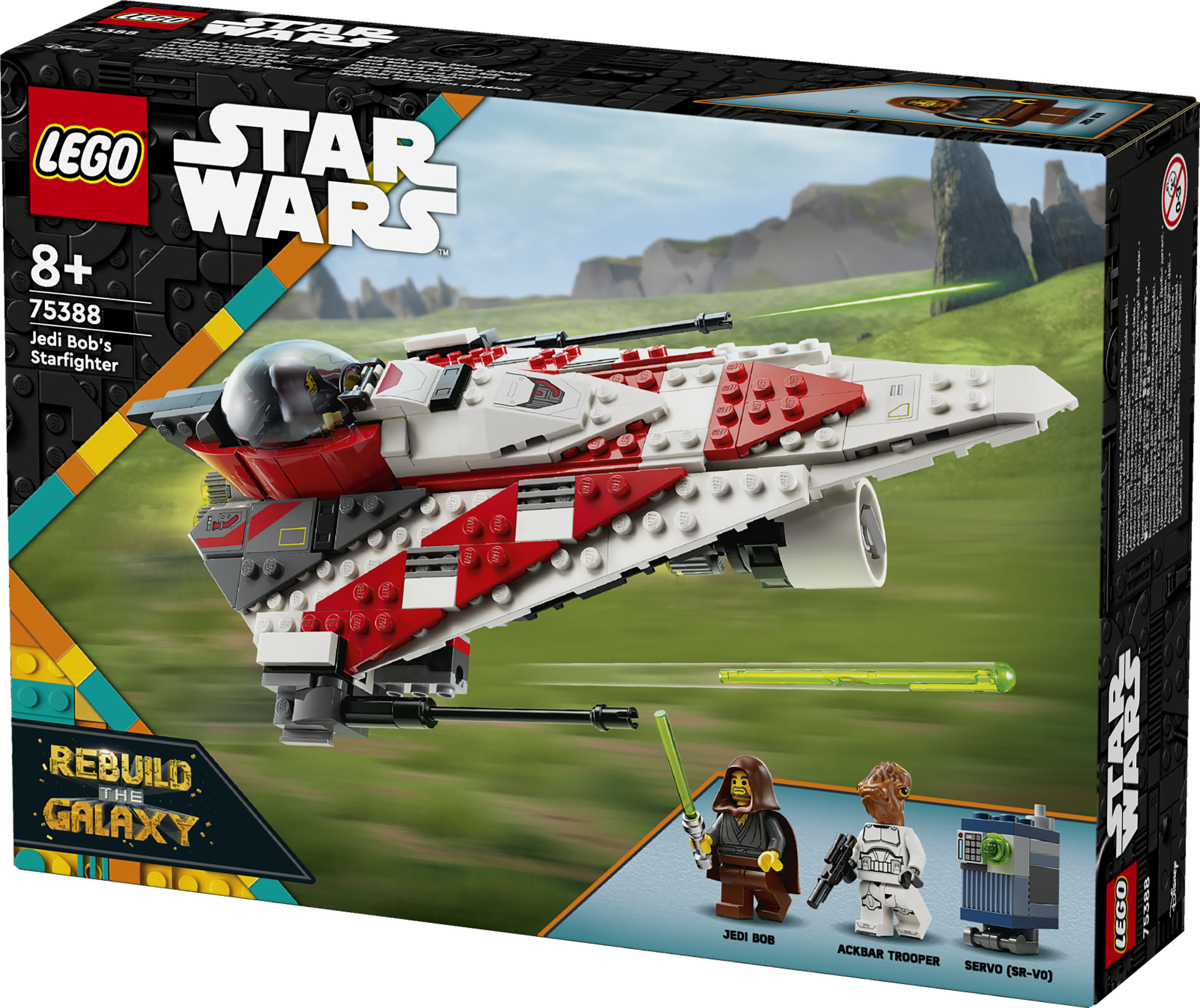 LEGO Star Wars 75388 Starfighter di Jedi Bob, Astronave Giocattolo da Costruire con 2 Minifigure, Giochi per Bambini 8+