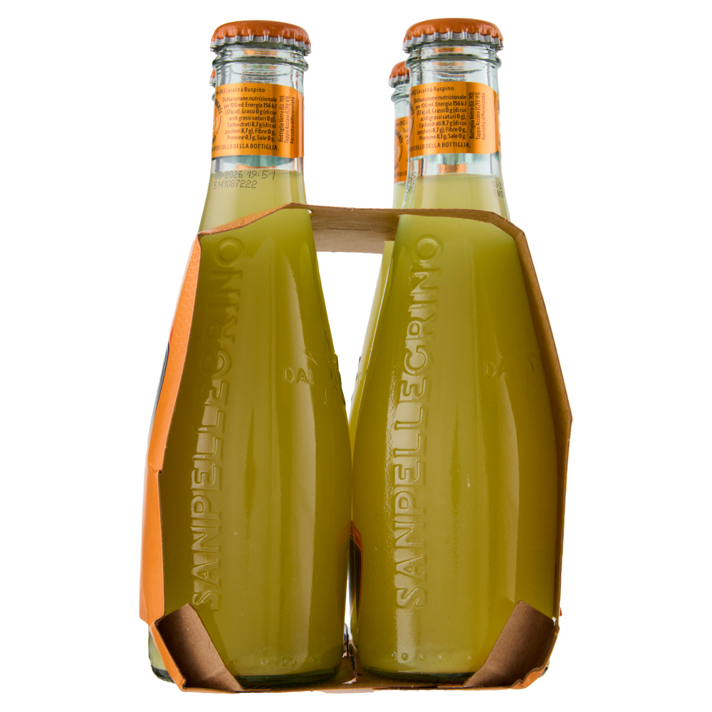 BIBITE SANPELLEGRINO, Bevanda Gassata,Aranciata, Vetro - 4x200ml