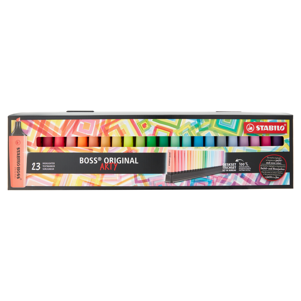 STABILO Boss Original evidenziatore - deskset Arty con 23 pz. fluo + Pastel