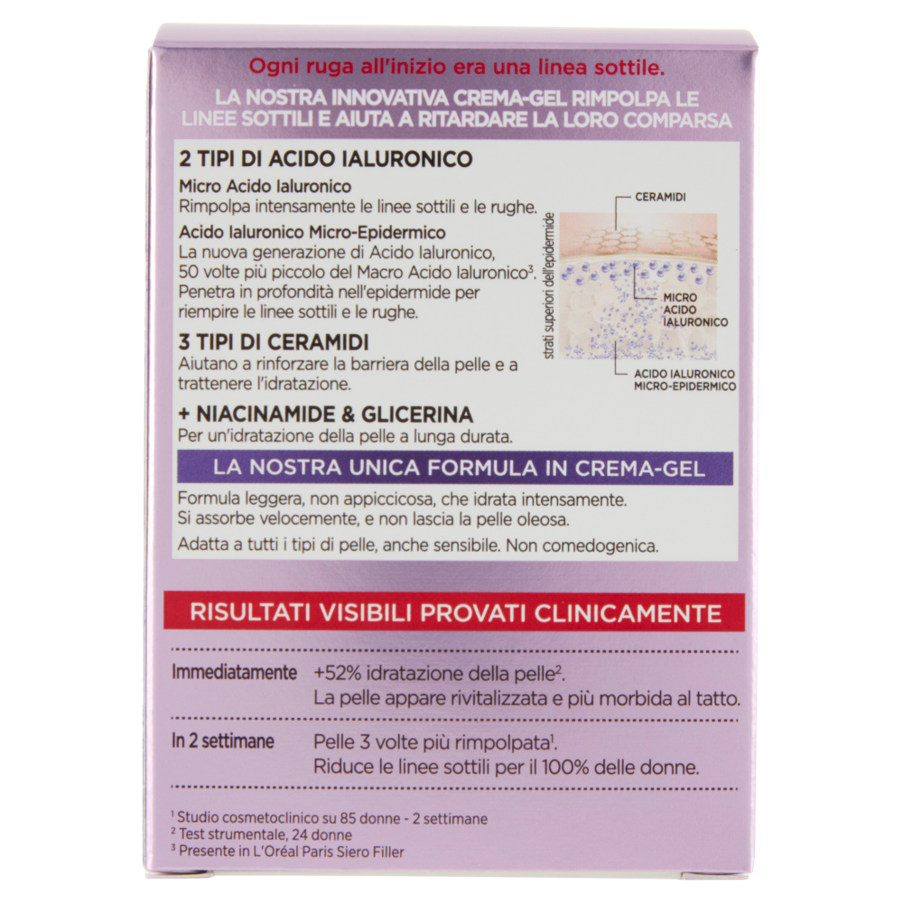 L'Oréal Paris Revitalift Filler Acido Ialuronico Micro-Epidermico Crema-Gel Rimpolpante, 50 ml