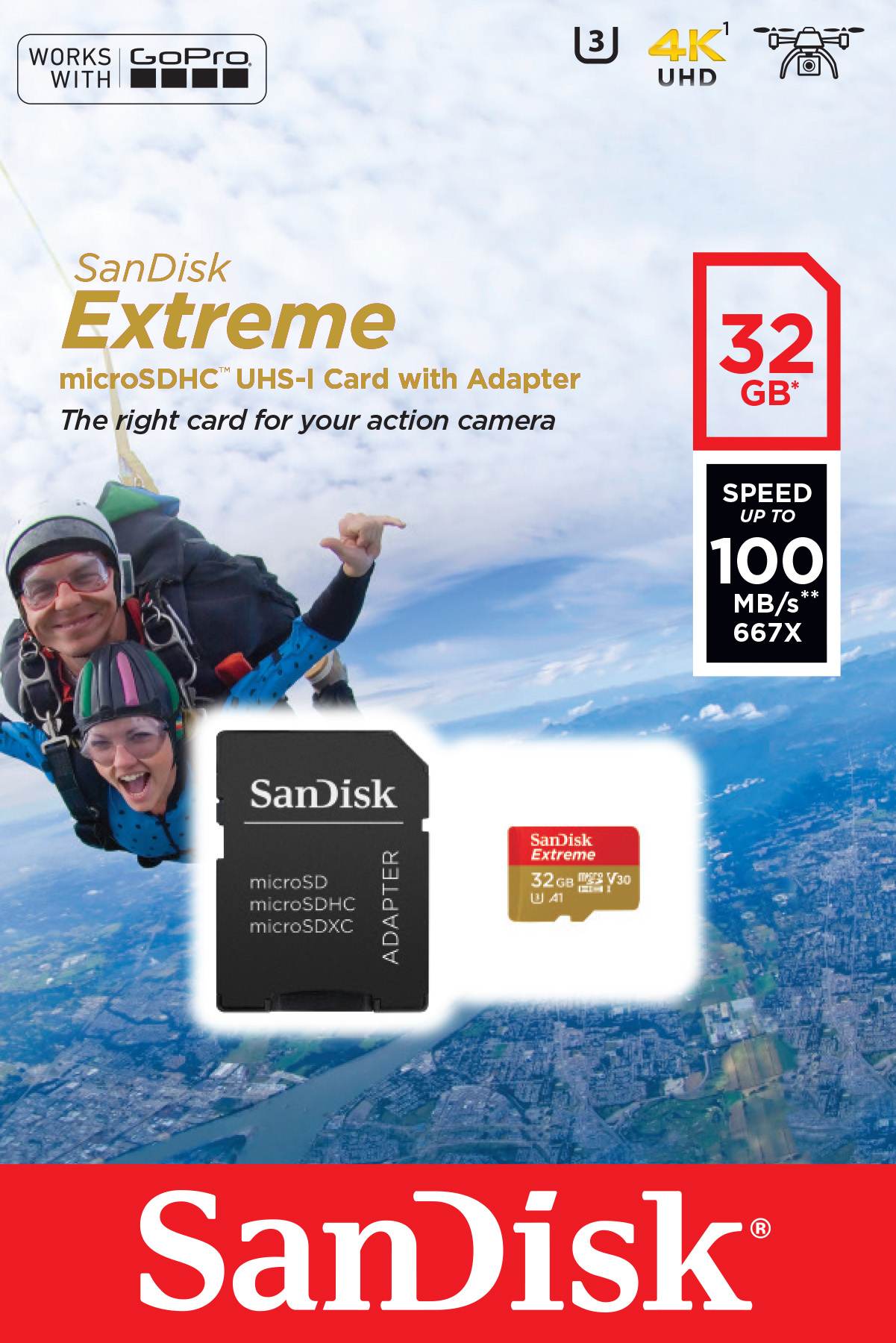 SanDisk Extreme 32 GB MicroSDHC UHS-I Classe 10