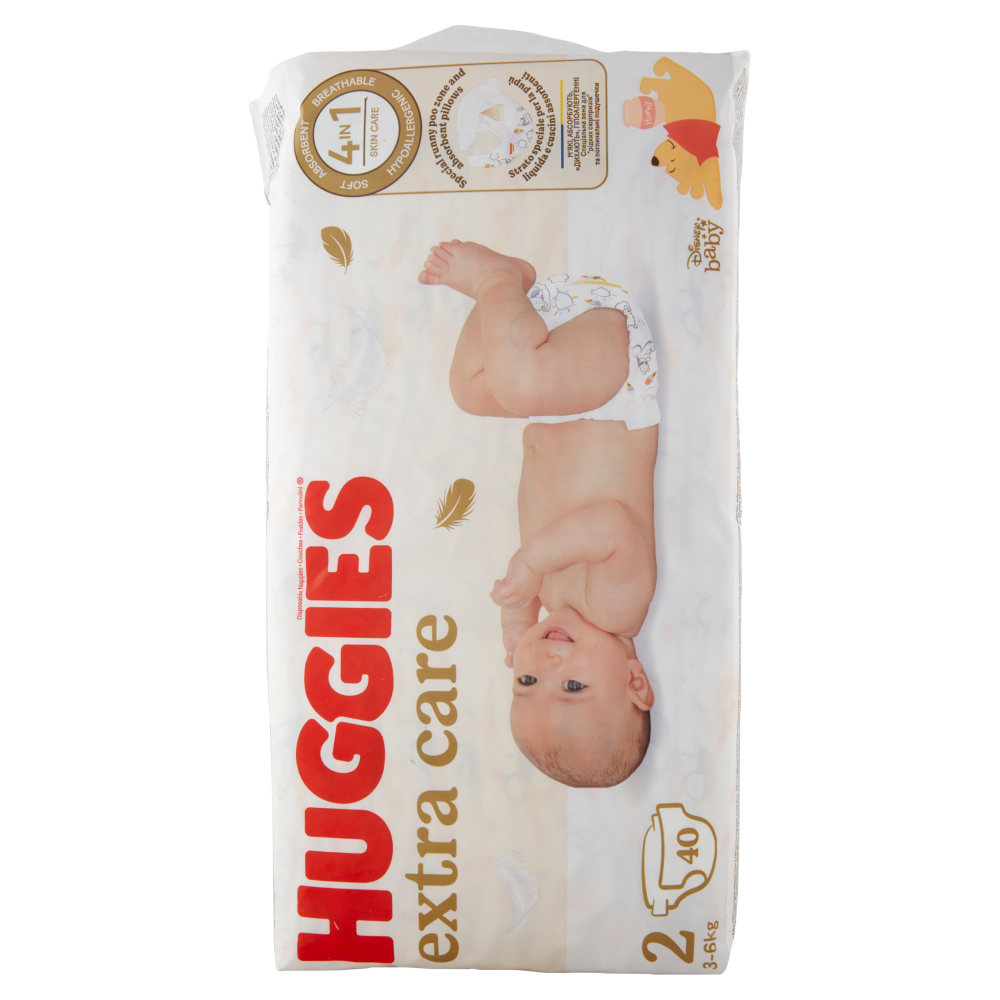 Huggies extra care Pannnolini 2 3-6 Kg 40 pz