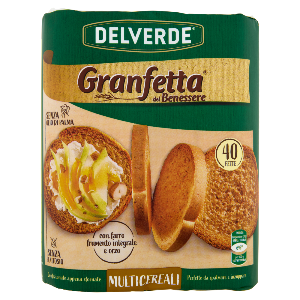 Delverde Granfetta del Benessere Multicereali 40 Fette 300 g
