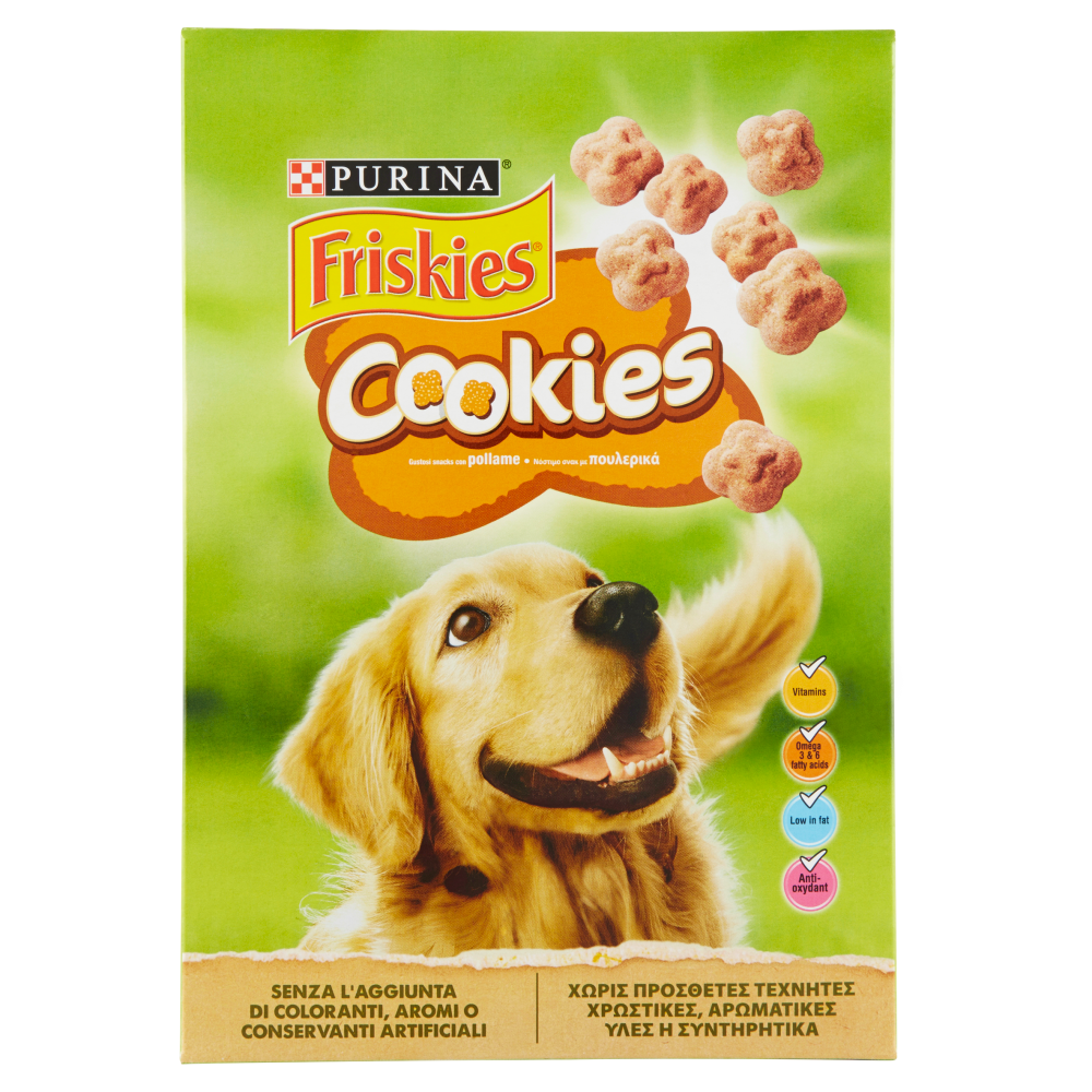 PURINA FRISKIES Cookies Biscotti Cane aromatizzati con Pollo scatola