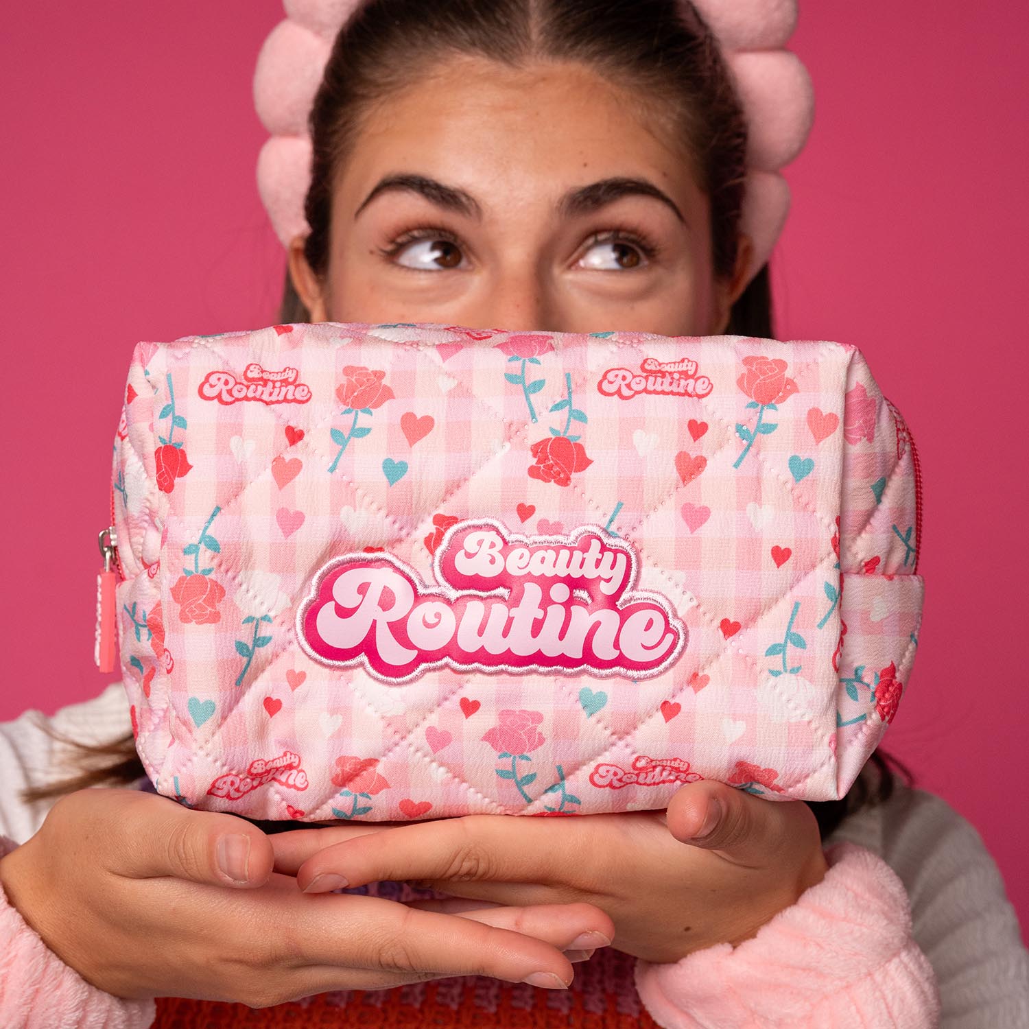 Nice Beauty Routine Case astuccio compatto per trucchi Rosa