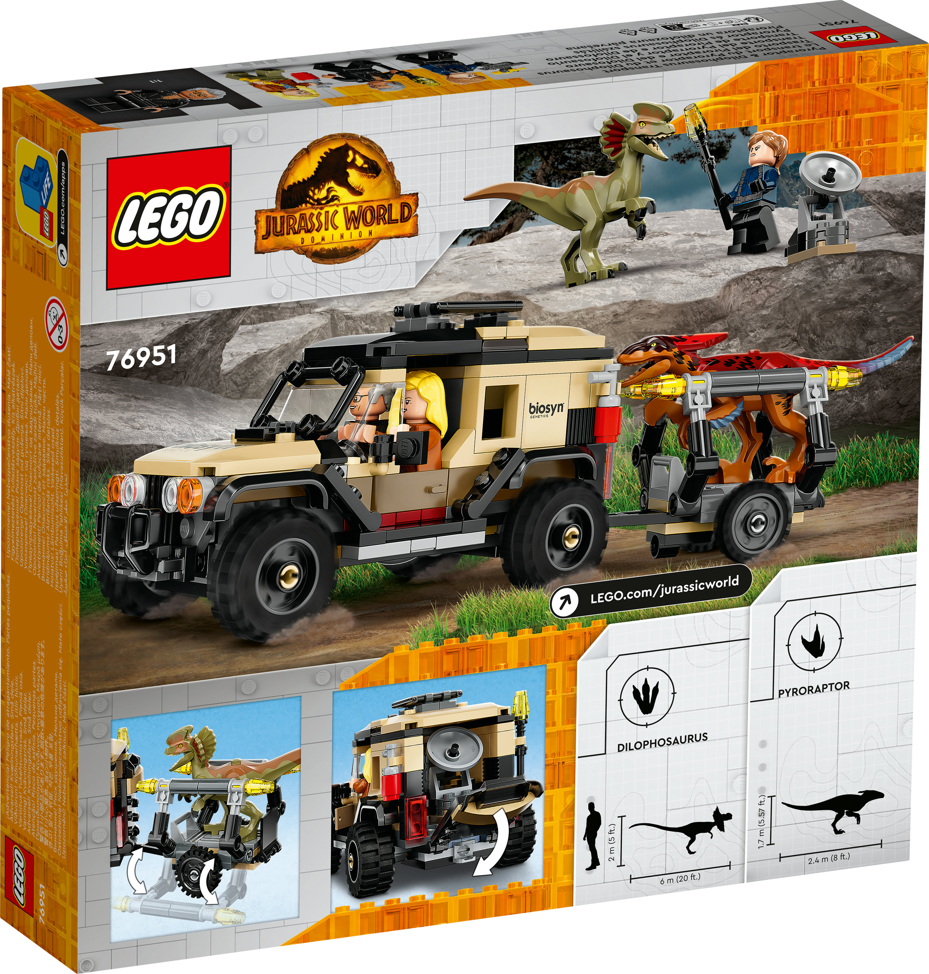 LEGO Jurassic World Trasporto del Piroraptor e del Dilofosauro