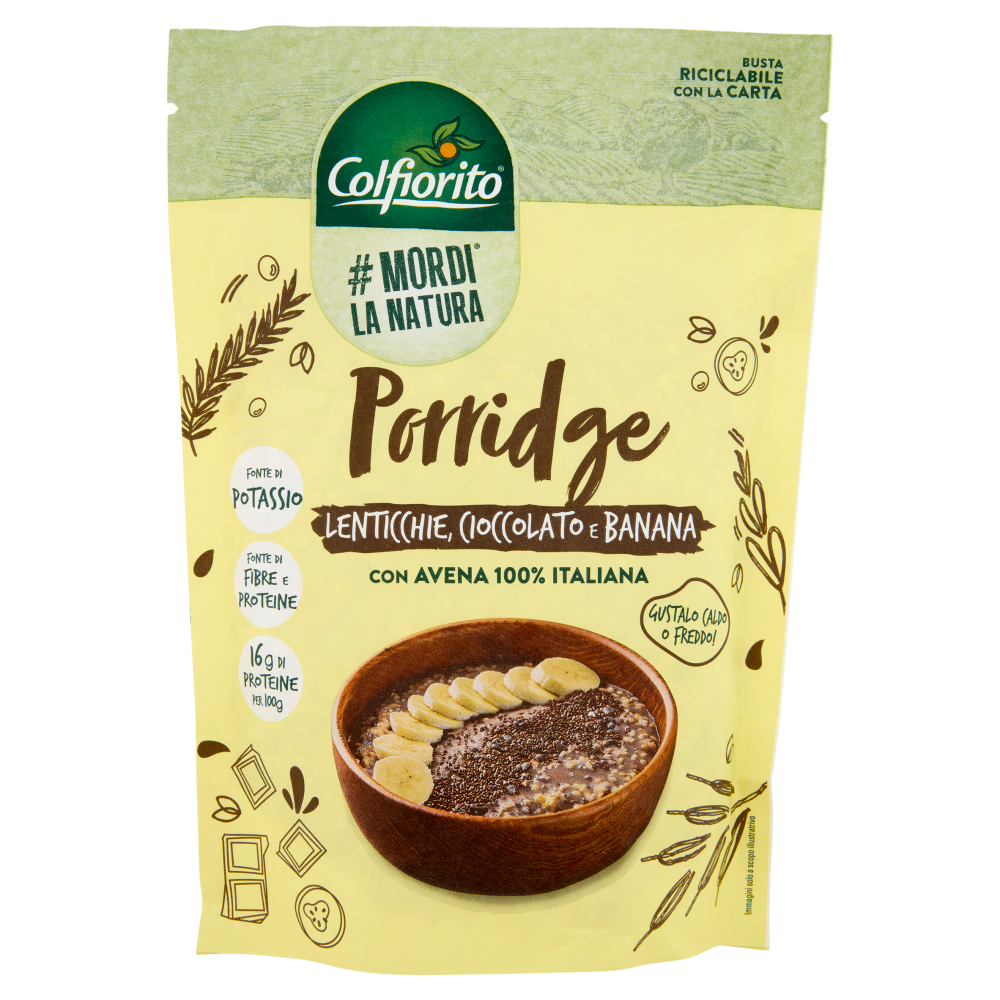 Colfiorito #Mordi la Natura Porridge Lenticchie, Cioccolato e Banana 250 g