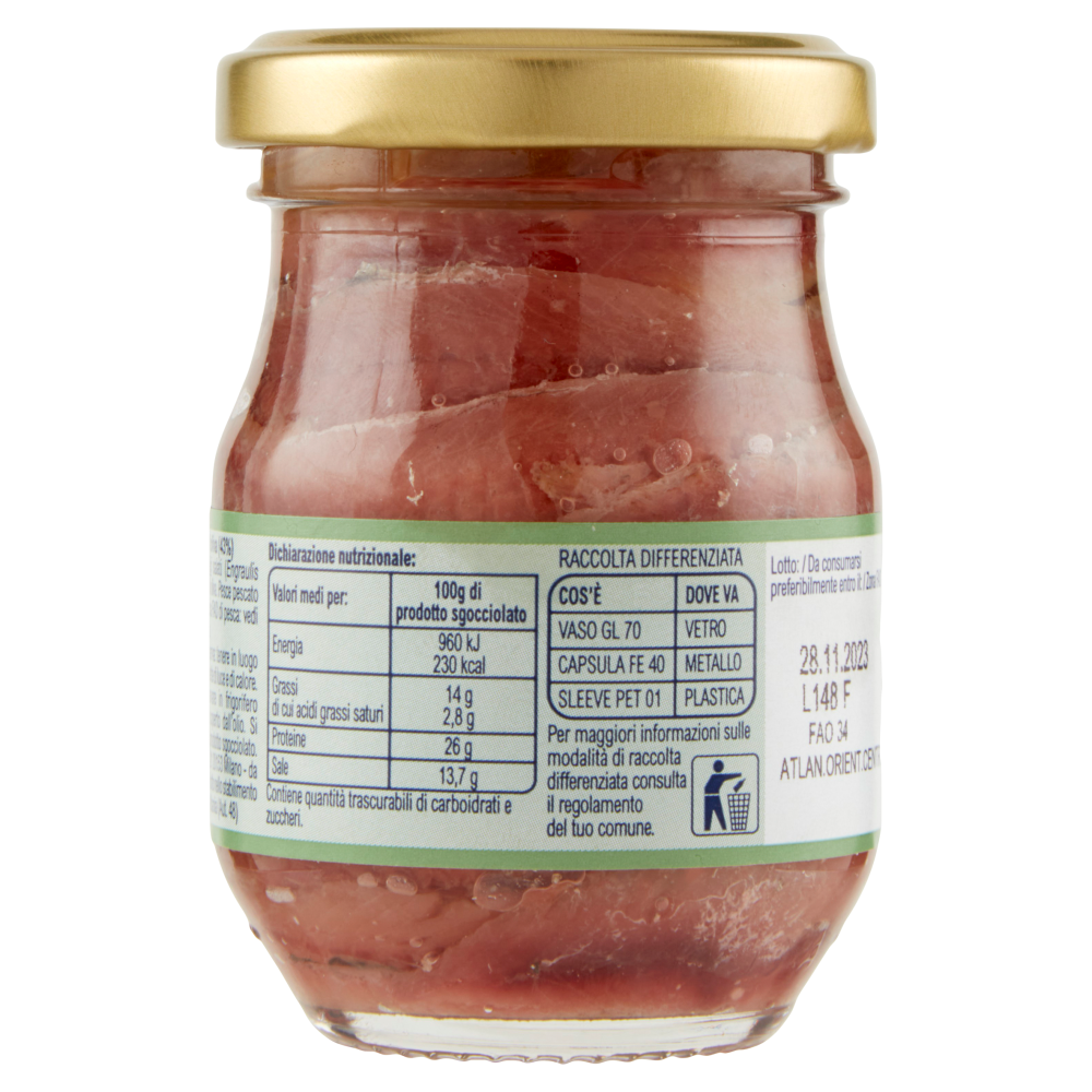 Carrefour Classic Filetti di Alici Distesi in Olio di Oliva 90 g