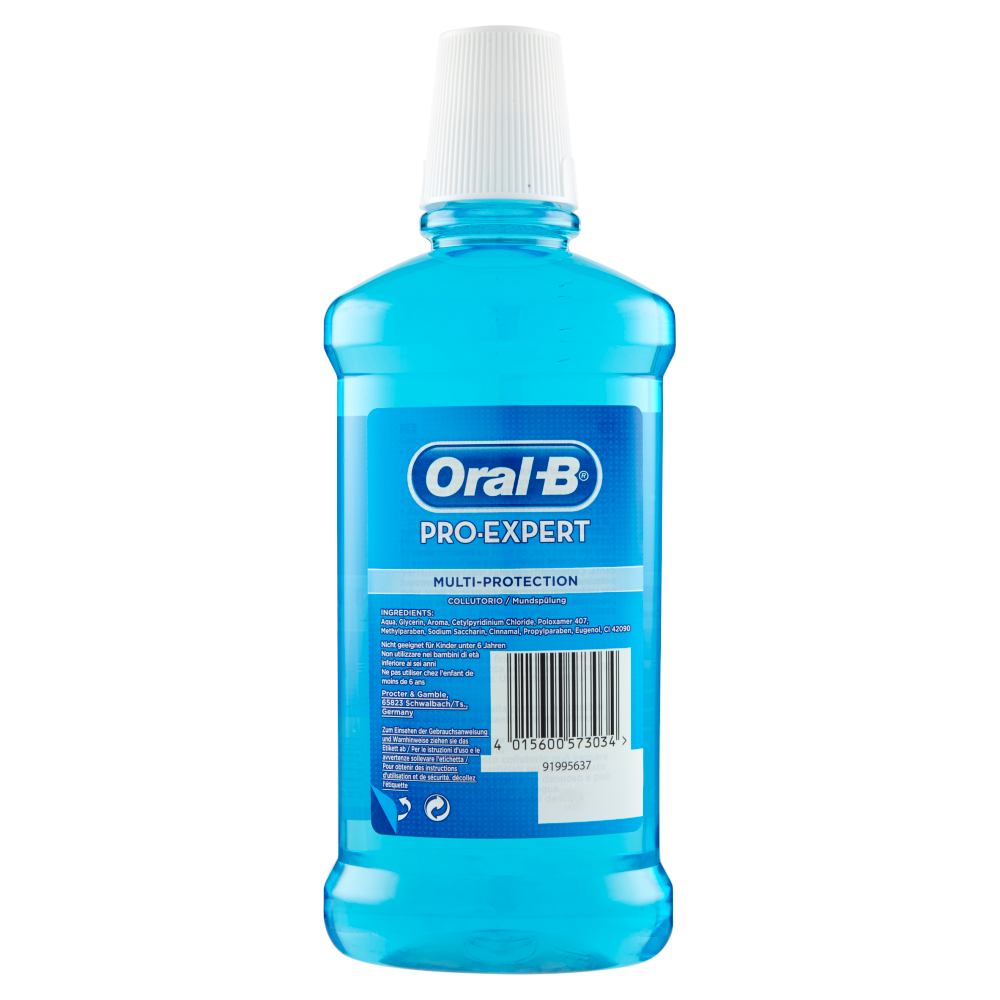 Oral-B Pro-Expert Collutorio Multi-Protection Senza Alcool Menta 500 ml