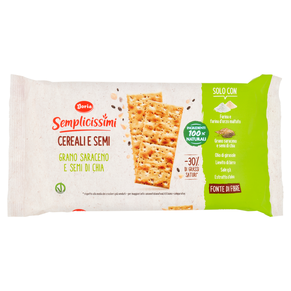 Doria Semplicissimi Crackers Grano Saraceno e Semi di Chia - 245 g