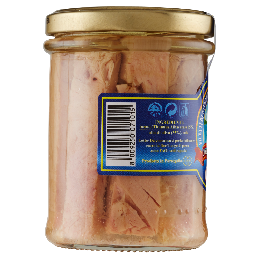 Galfr&egrave; Giacomo Orizzonti Blu Filetti di Tonno Pinna Gialla in Olio di Oliva 185 g