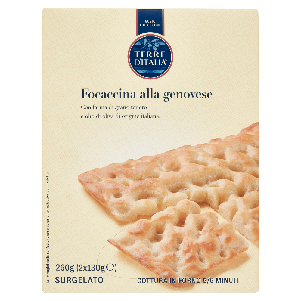 Terre d'Italia Focaccina alla genovese Surgelato 2 x 130 g