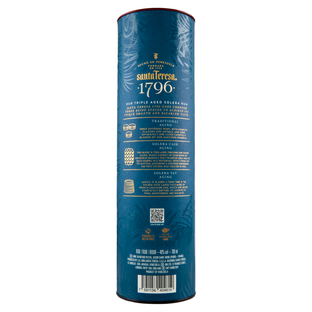 santa Teresa 1796 Triple Aged Solera Rum 700 ml
