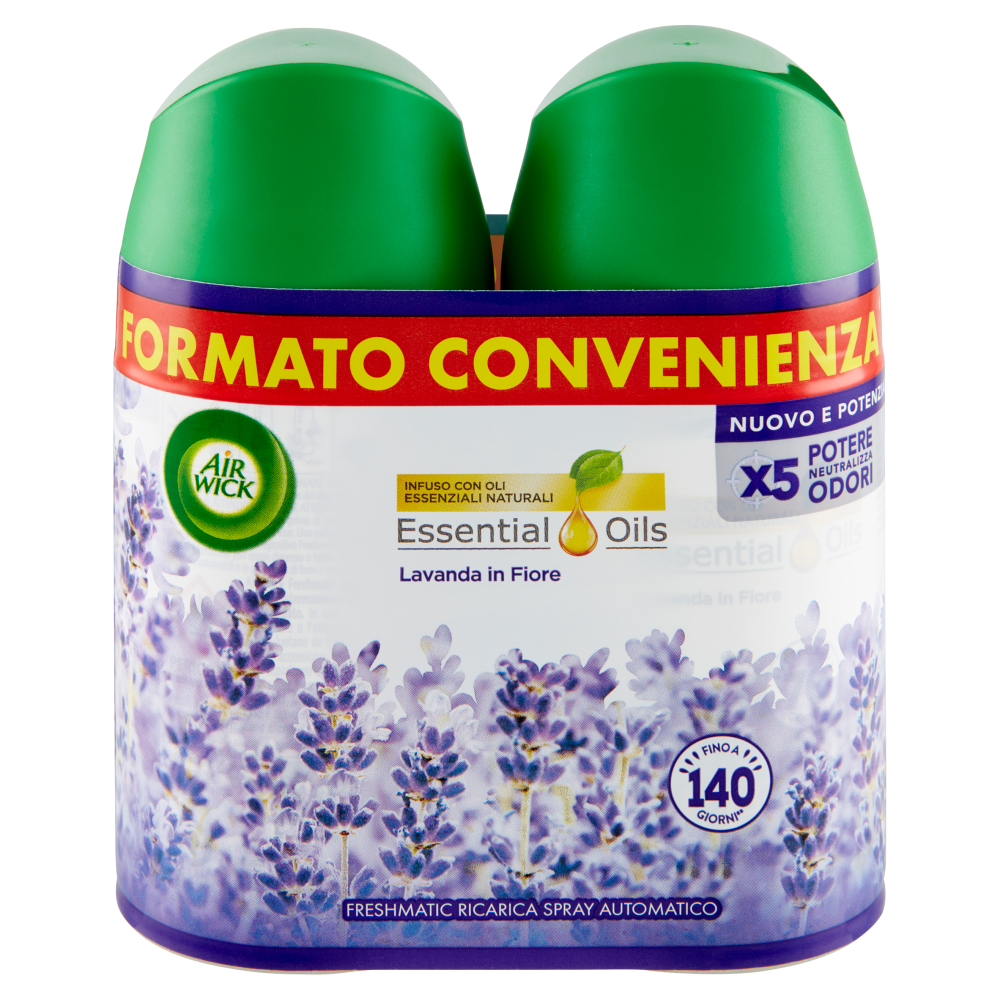 Air Wick Freshmatic Ricarica Bipacco Lavanda in Fiore Profumatore per ambiente 2 x 250 ml