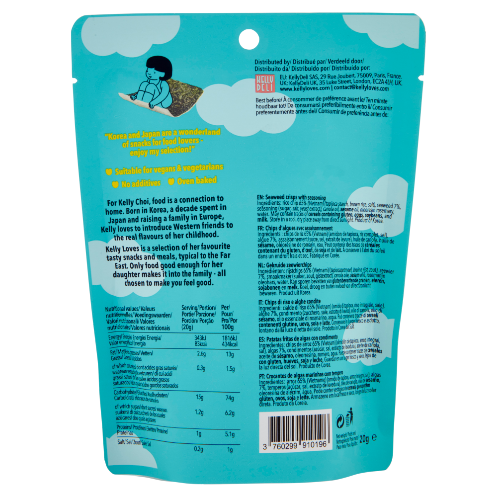 Kelly Loves Seaweed Rice Crisps 20 g