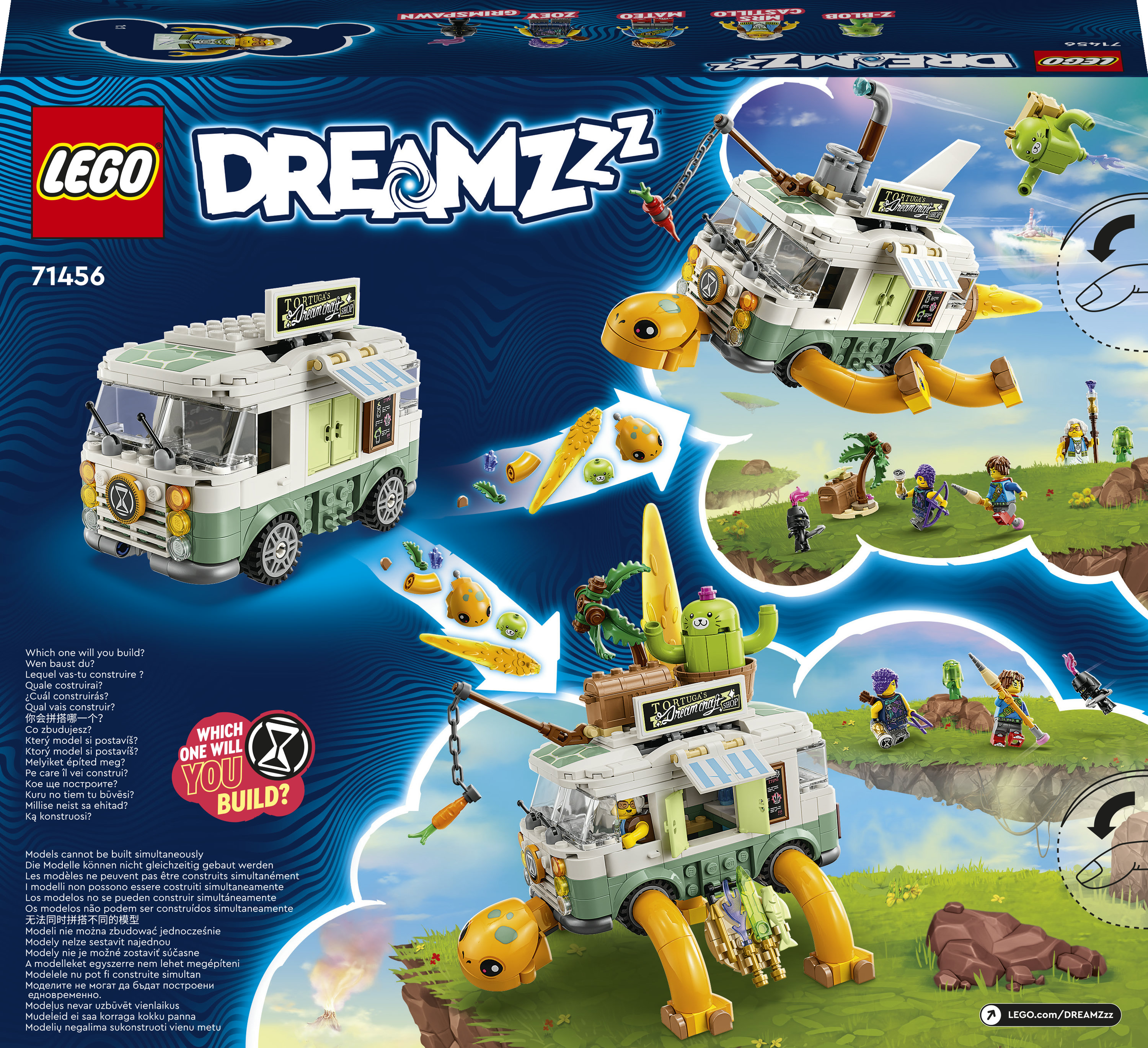 LEGO DREAMZzz 71456 Il Furgone Tartaruga della Signora Castillo, Camper Giocattolo Costruibile in 2 Modi con Figura di Z-Blob