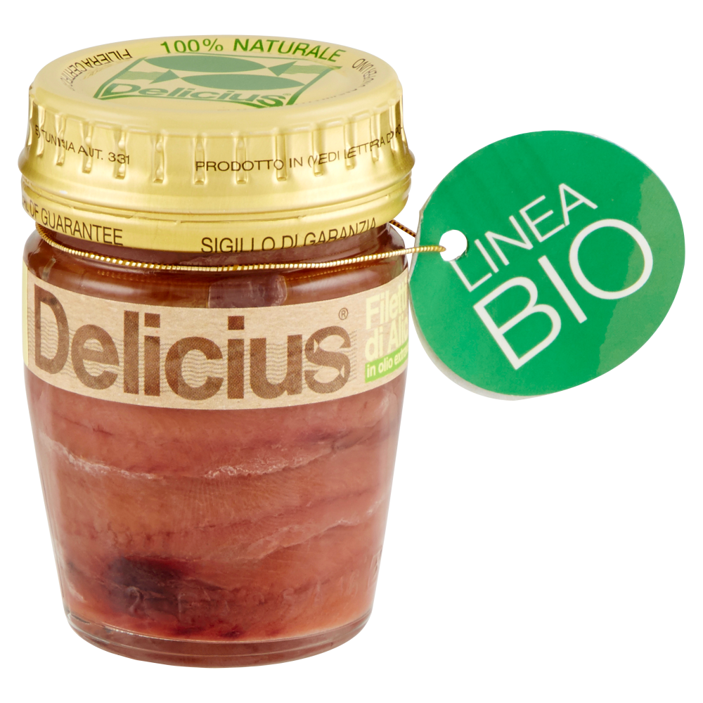 Delicius Linea Bio Filetti di Alici in olio extravergine di oliva biologico 58 g