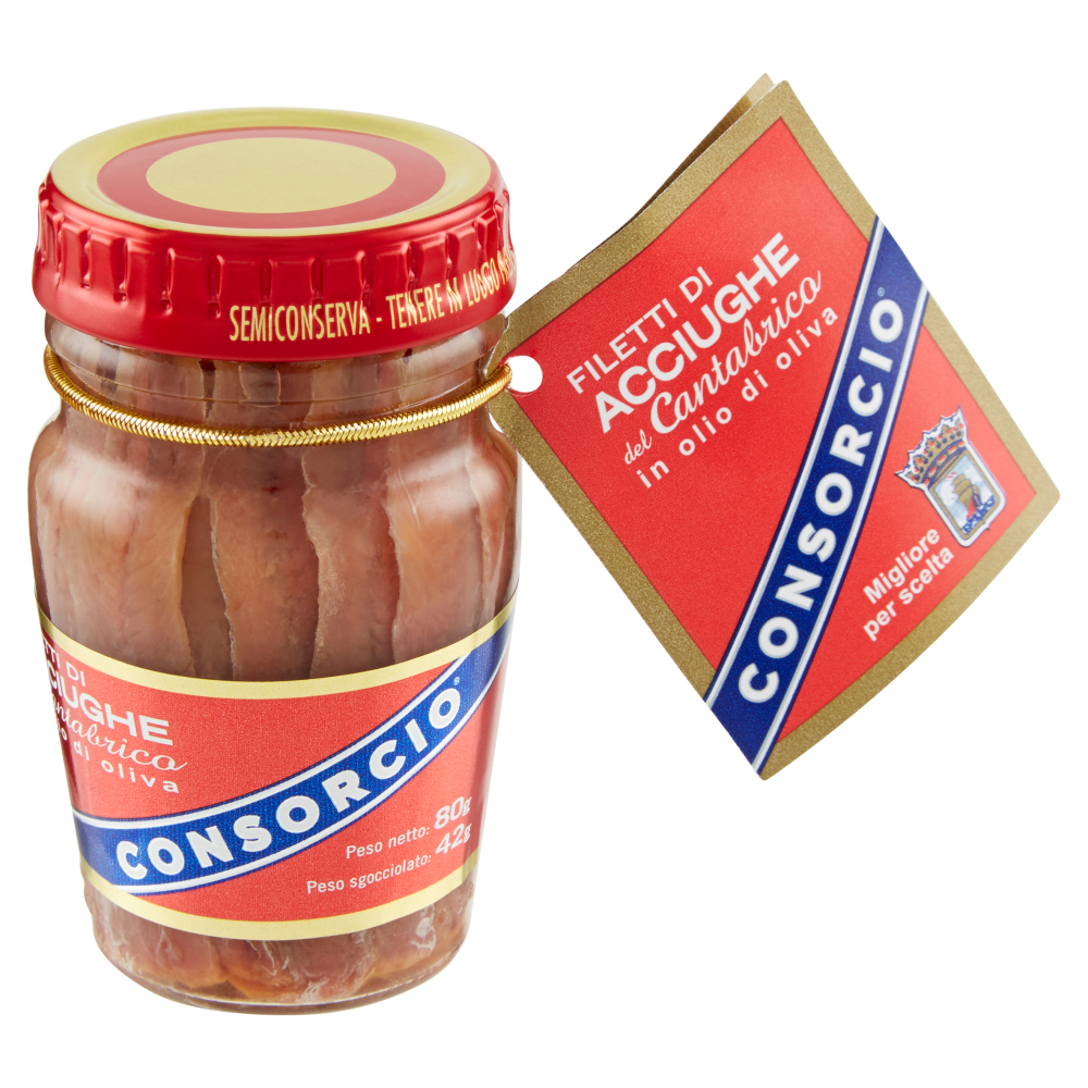 Consorcio Filetti di Acciughe del Cantabrico in olio di oliva 80 g