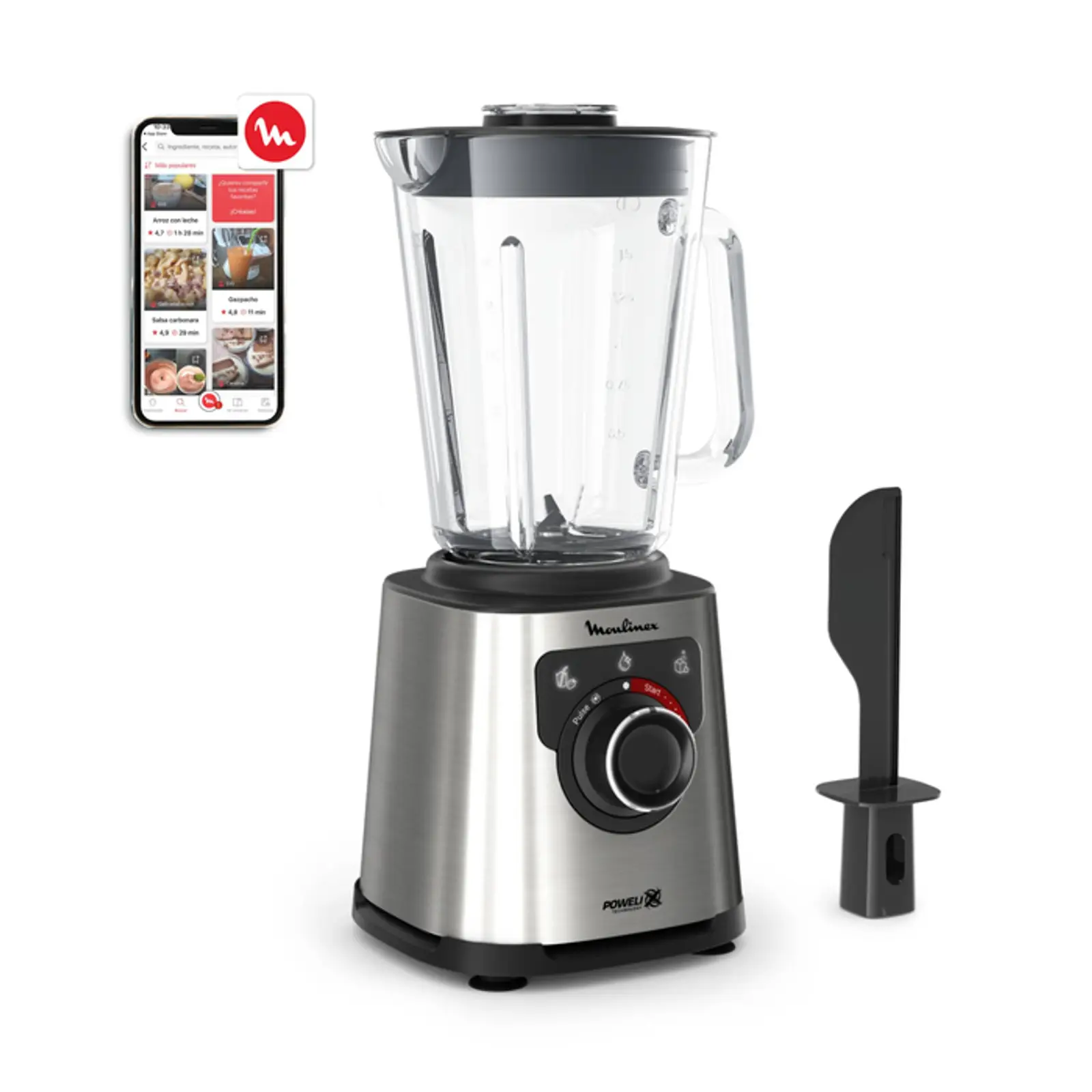 Moulinex LM871D Frullatore PerfectMix+ Silver con caraffa in vetro