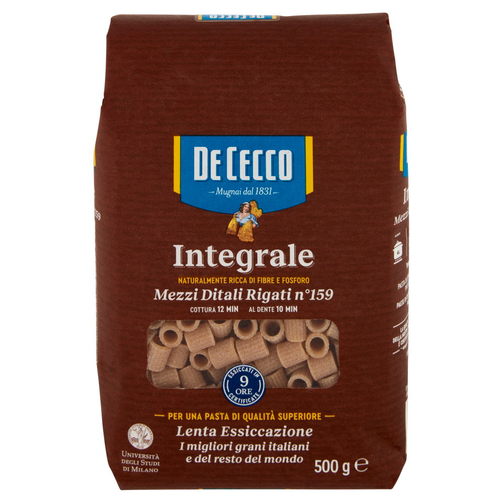 De Cecco Integrale Mezzi Ditali Rigati n° 159 500 g