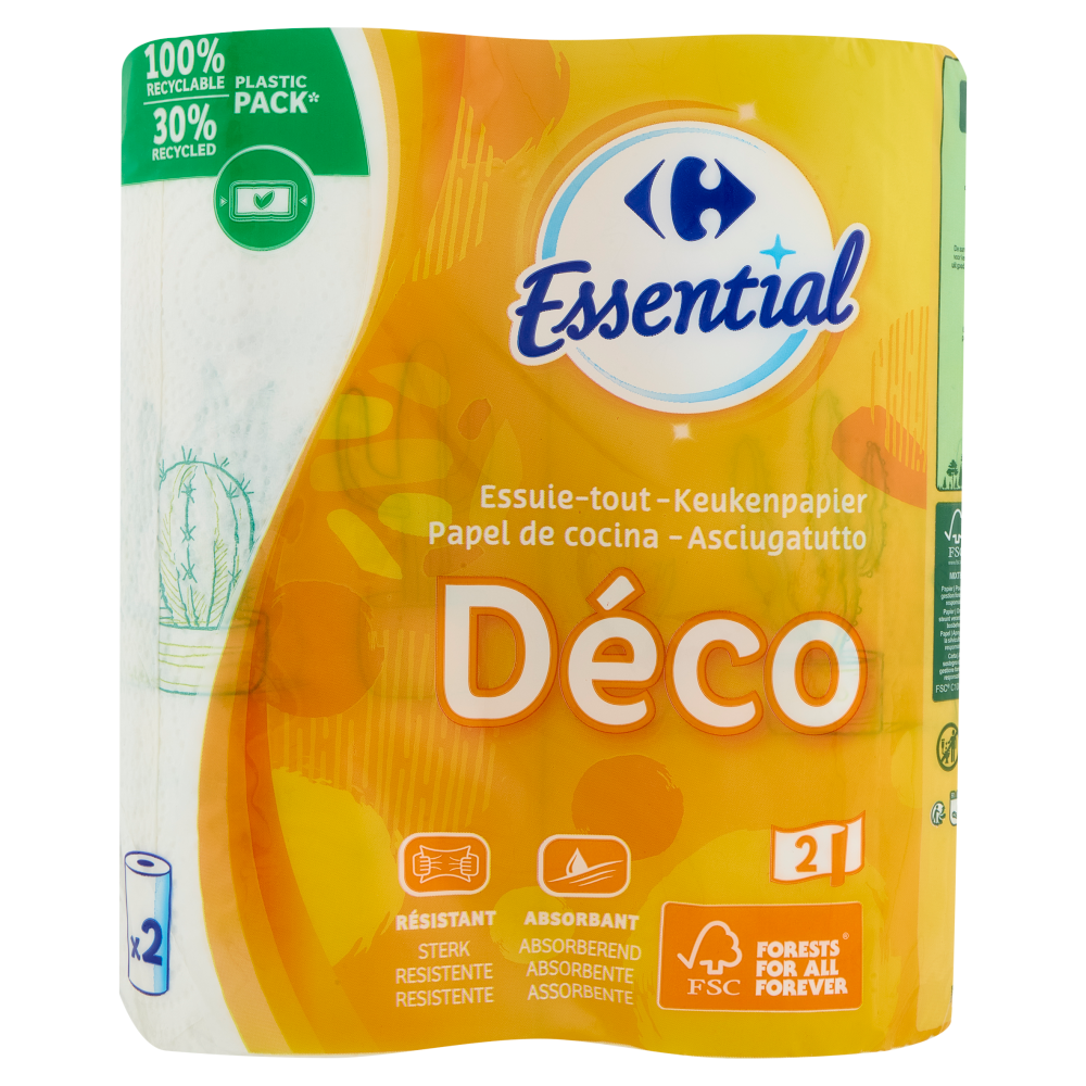 Carrefour Essential Asciugatutto D&eacute;co 2 pz