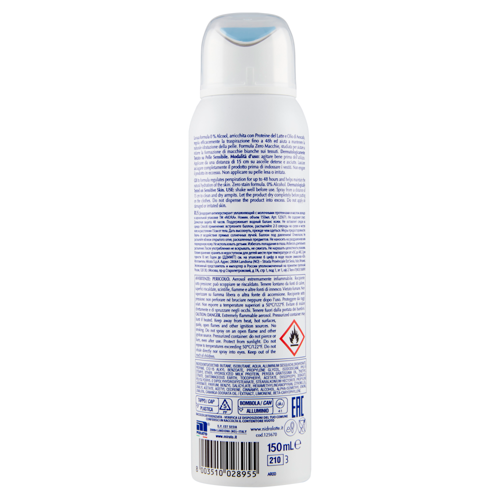 Nidra Deolatte Idratante Deodorante Spray 150 mL