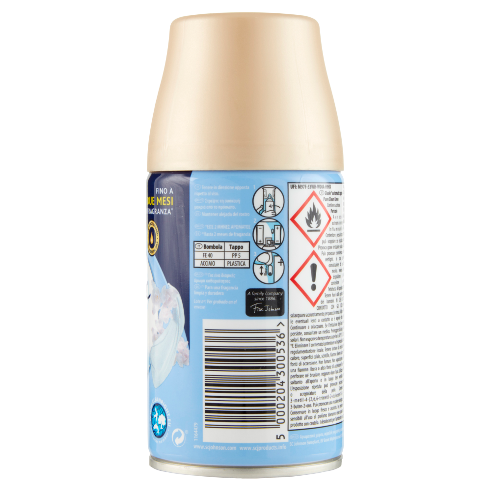 Glade Automatic Spray Ricarica, Profumatore per Ambienti, Fragranza Pure Clean Linen 269ml