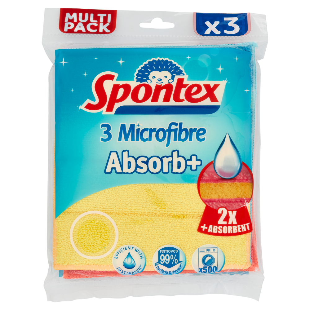 Spontex Microfibre Absorb+ x3