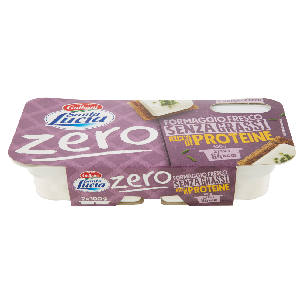 Galbani Santa Lucia Zero Formaggio Fresco Senza Grassi Ricco di Proteine 2 x 100 g