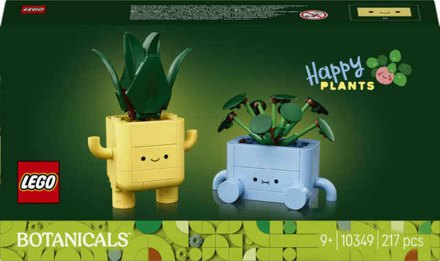 LEGO Botanicals 10349 Piantine Felici Giocattolo, Kit Arti e Mestieri con 2 Piante Artificiali e 2 Vasi per Bambine e Bambini 9+