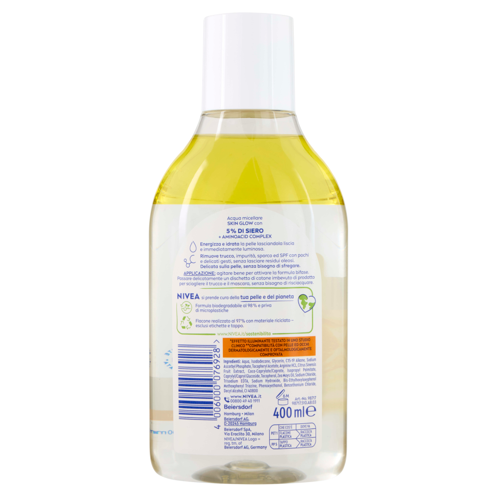 Nivea Acqua micellare Skin Glow per Pelli Spente e Sensibili 400 ml