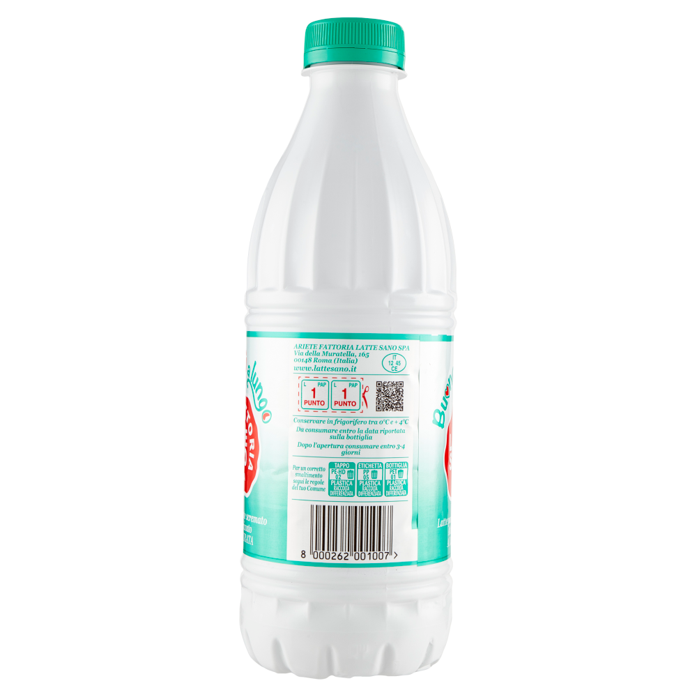 Fattoria Latte Sano Buono pi&ugrave; a lungo Latte parzialmente scremato Alto Pastorizzato Lunga Durata 1 L
