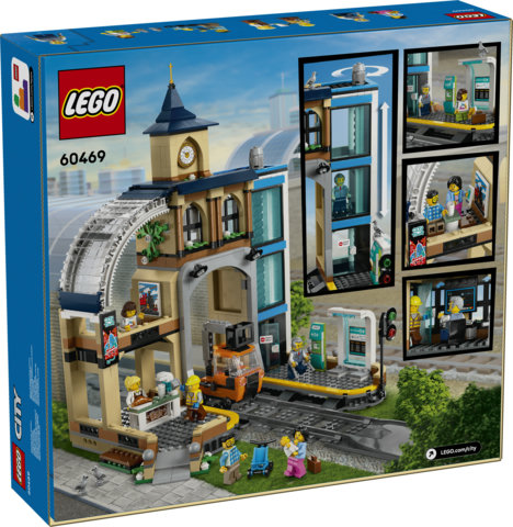 LEGO City 60469 Stazione Centrale con Veicolo Giocattolo, Ascensore, Biglietteria e 2 Piattaforme per Bambini e Bambine da 7+