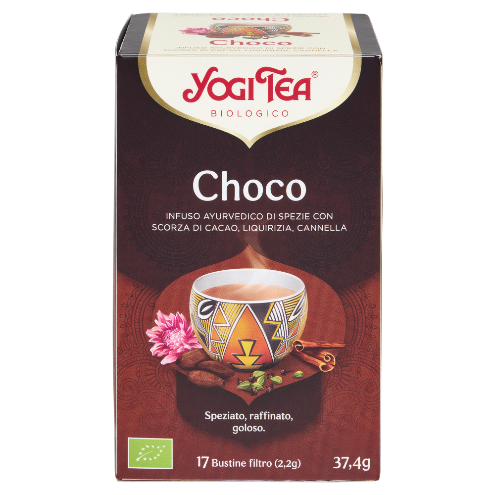 Yogi Tea Choco Bio infuso ayurvedico di spezie con scorza di cacao, liquirizia e cannella - 37,4g