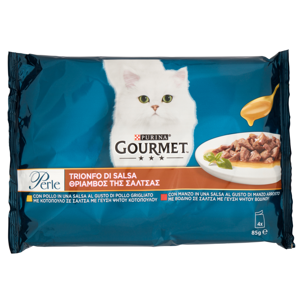PURINA GOURMET Perle Trionfo di Salsa Pollo / Manzo 4 x 85 g