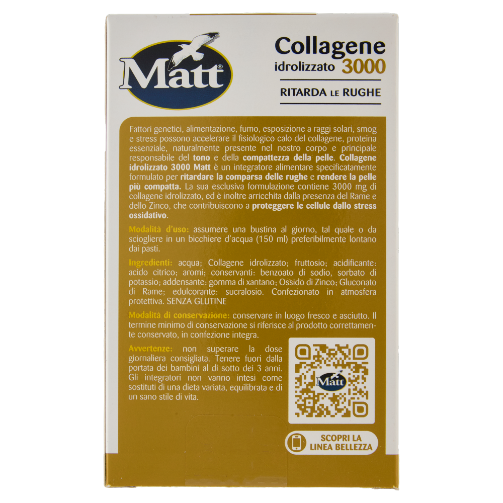 Matt Bellezza Collagene idrolizzato 3000 10 bustine liquide 100 ml