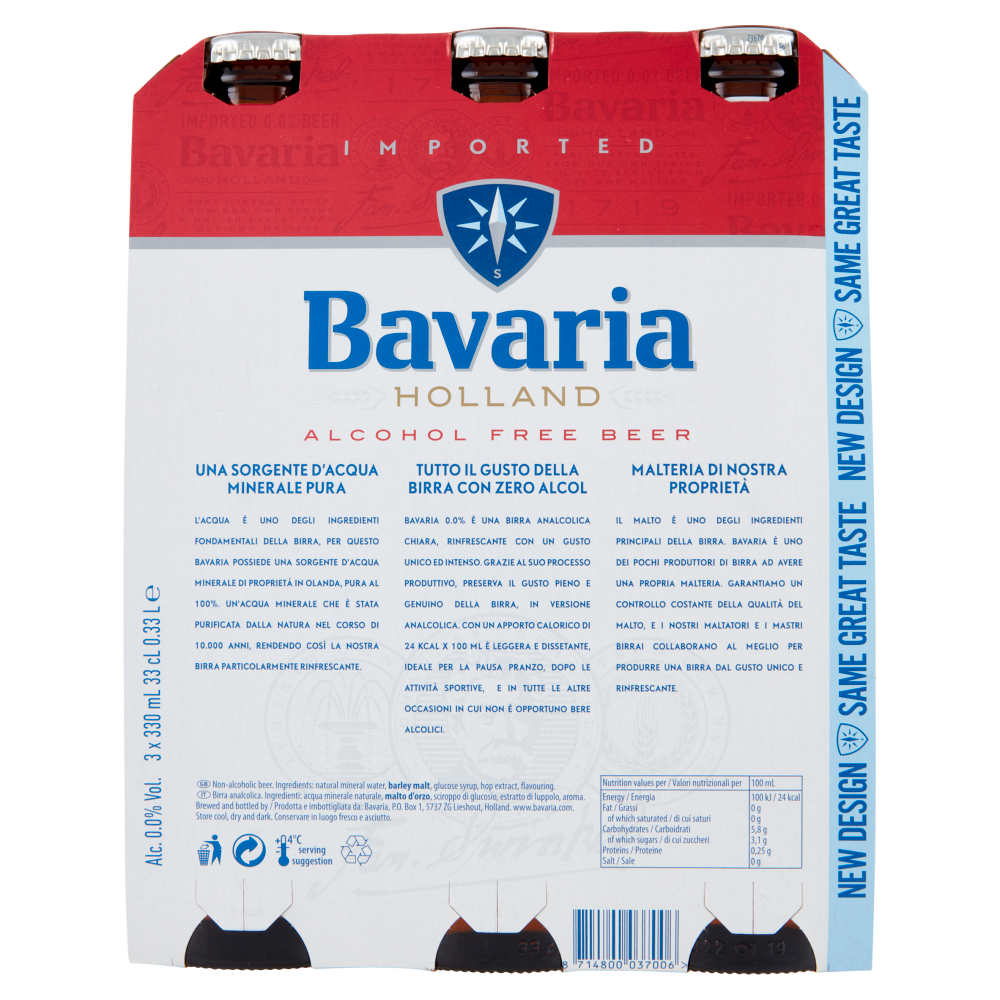 Bavaria 0.0% Birra Analcolica bott.3x330ml
