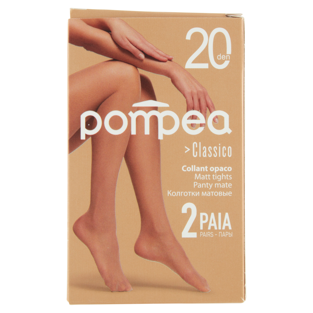 pompea Classico Collant opaco 20 den 3/4-M/L Ambrato 2 Paia