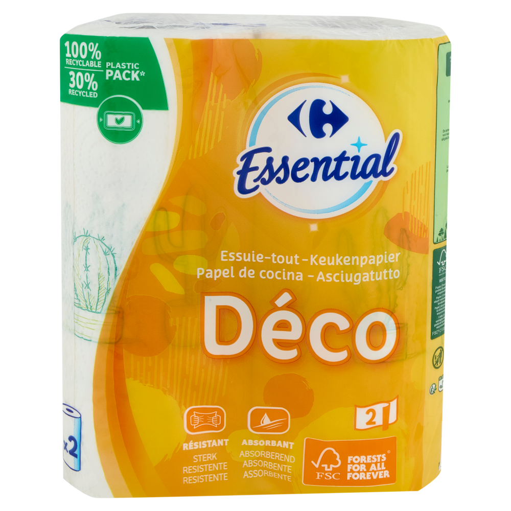 Carrefour Essential Asciugatutto D&eacute;co 2 pz