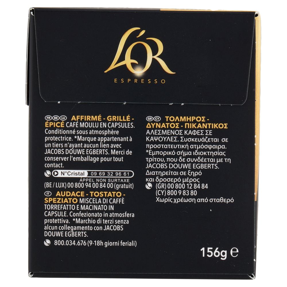 L'OR Forza 9- 30 Capsule Caffè Compatibili con Macchine Nespresso*® Original 156g