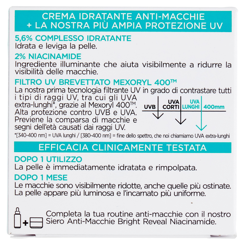 L'Oréal Paris Bright Reveal Crema Idratante Anti-Macchie SPF 50, 50 ml