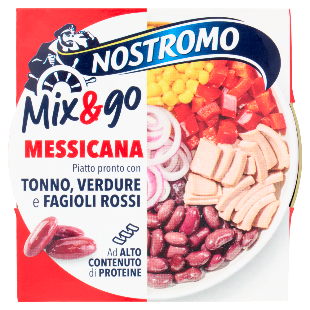 Nostromo Mix&go Messicana Piatto pronto con Tonno, Verdure e Fagioli Rossi 190 g