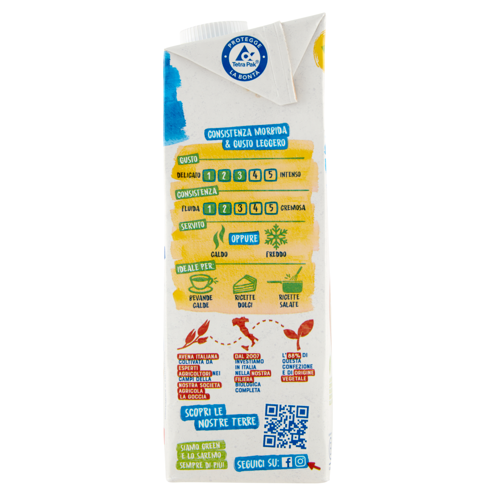 BJORG Avena Bevanda Vegetale Bio, Avena Italiana, Senza Zuccheri Aggiunti, Prodotto in Italia, 1L