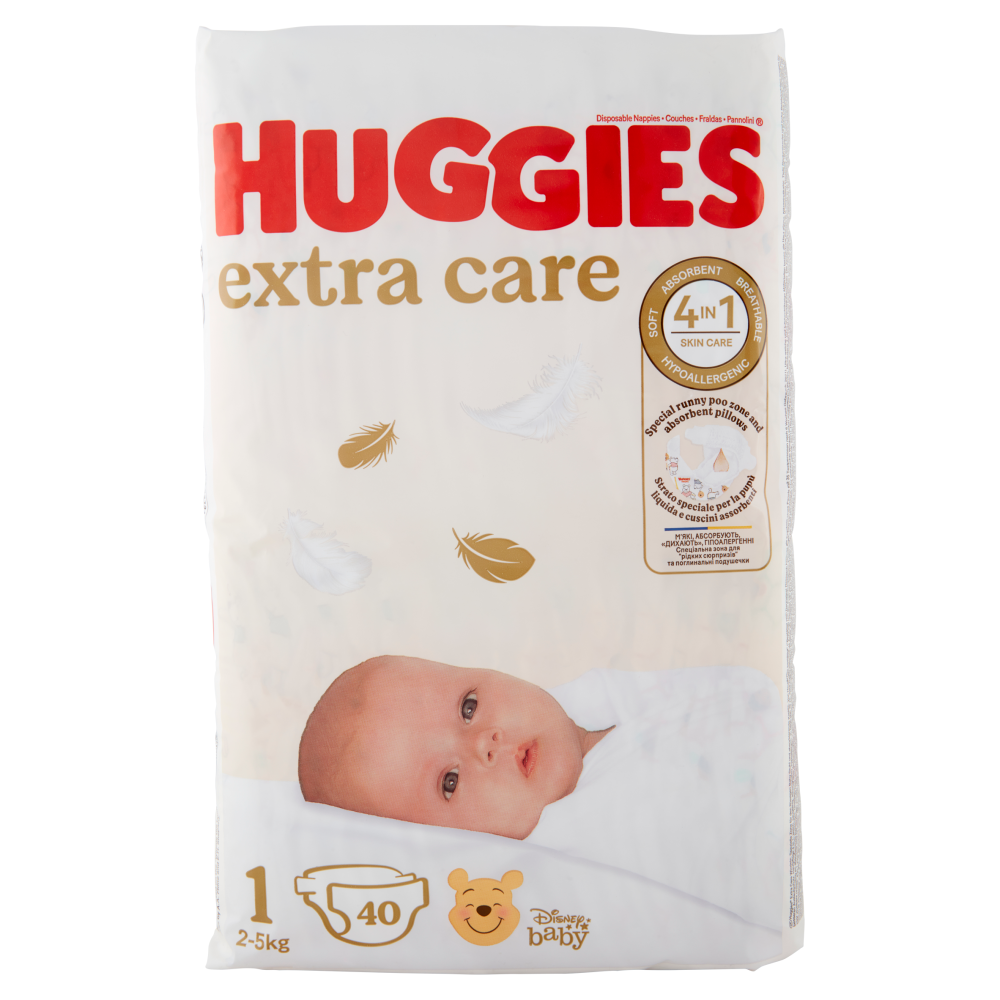 Huggies extra care Pannolini 1 2-5 Kg 40 pz