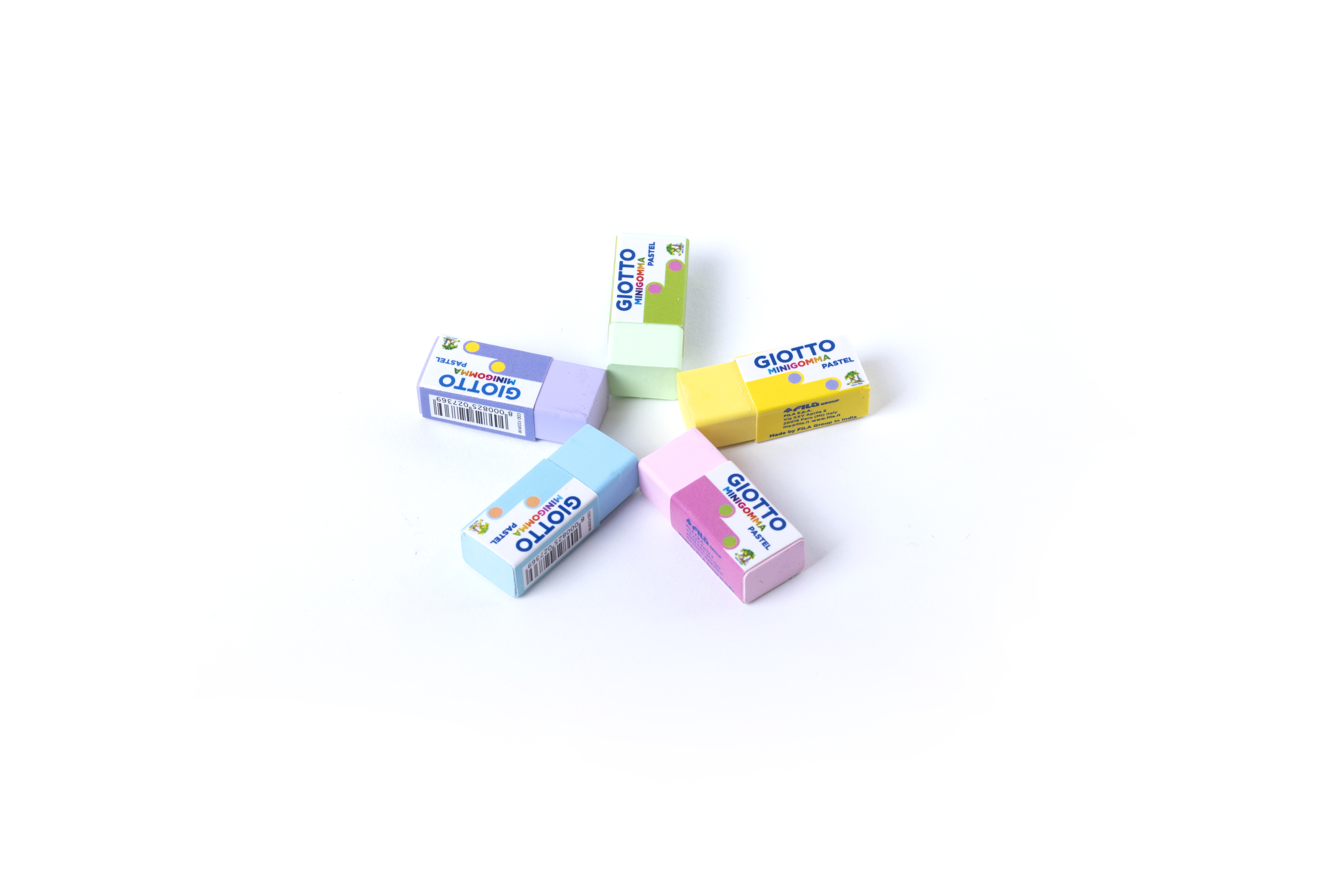 Giotto Minigomma Pastel 5 pz