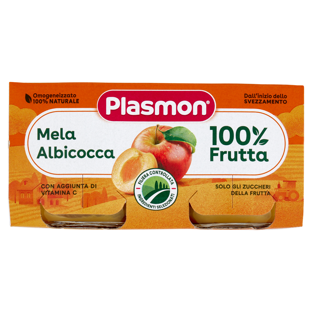 Plasmon Omogeneizzato Mela Albicocca 2 x 80 g