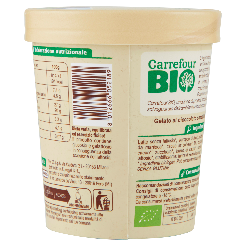 Carrefour Bio Gelato al cioccolato Biologico 350 g